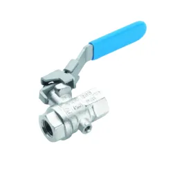 Zawór kulowy G 1 1/2 z odpowietrzeniem i blokadą, mosiądz niklowany